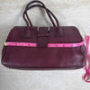 Authentic Prada Maroon Smooth Leather Buckle Handbag