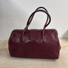 Authentic Prada Maroon Smooth Leather Buckle Handbag