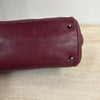 Authentic Prada Maroon Smooth Leather Buckle Handbag