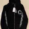 Chrome Hearts Horseshoe & Floral Embroidered Zip-Up Hoodie