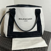 Balenciaga Navy Cabas Tote Bag