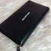 Balenciaga Black Leather Long Zip-Around Wallet