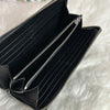Balenciaga Black Leather Long Zip-Around Wallet