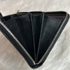 Balenciaga Black Leather Long Zip-Around Wallet