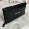 Balenciaga Black Leather Long Zip-Around Wallet