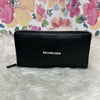 Balenciaga Black Leather Long Zip-Around Wallet