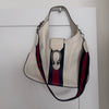 Gucci Silver Leather Web Dionysus Hobo Bag
