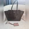 Gucci Leather Swing Tote Bag – Taupe with Pink Accents