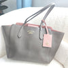 Gucci Leather Swing Tote Bag – Taupe with Pink Accents