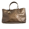 Gucci Brown Leather GG Monogram Tote Bag