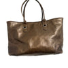Gucci Brown Leather GG Monogram Tote Bag