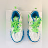 Balenciaga Track Sneakers in White, Blue & Neon Green