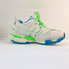 Balenciaga Track Sneakers in White, Blue & Neon Green
