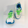 Balenciaga Track Sneakers in White, Blue & Neon Green