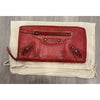 Balenciaga Paris Red Leather Long Zip-Around Wallet