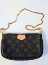 Louis Vuitton Monogram Mini Pochette with Gold Chain