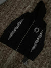 Chrome Hearts Horseshoe & Floral Zip-Up Hoodie