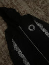 Chrome Hearts Horseshoe & Floral Zip-Up Hoodie