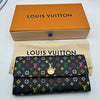 Louis Vuitton Black Murakami Multicolor Sarah Wallet