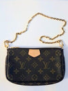 Louis Vuitton Monogram Mini Pochette with Gold Chain