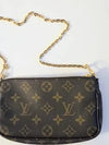 Louis Vuitton Monogram Mini Pochette with Gold Chain